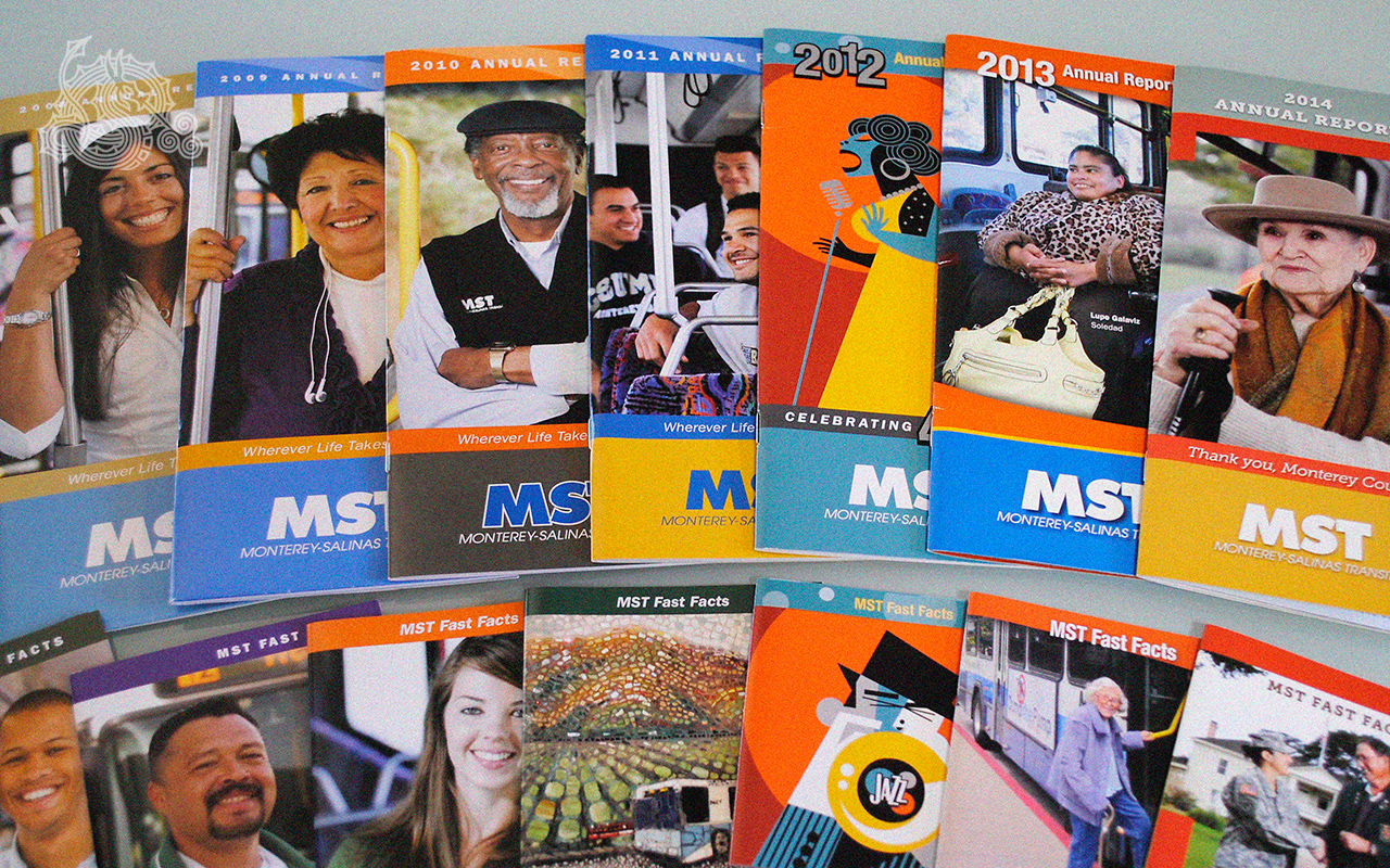Monterey-Salinas Transit, MST, annual reports, fast facts, rack brochures, bound-in inserts