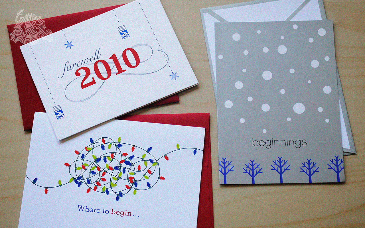 inici group, holiday cards, letterpress cards, branding