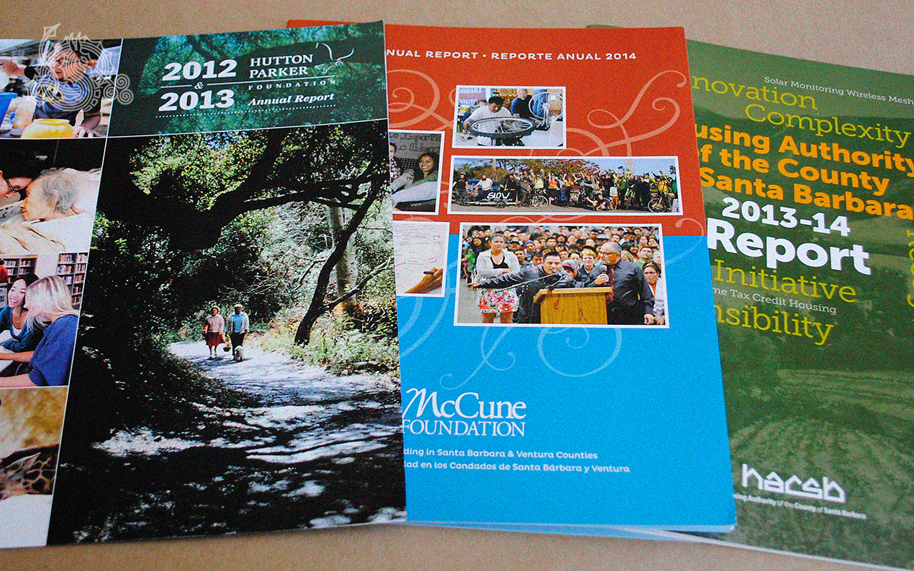 Hutton Parker Foundation, McCune Foundation, HACSB, annual reports, reporte anual, multipage booklets