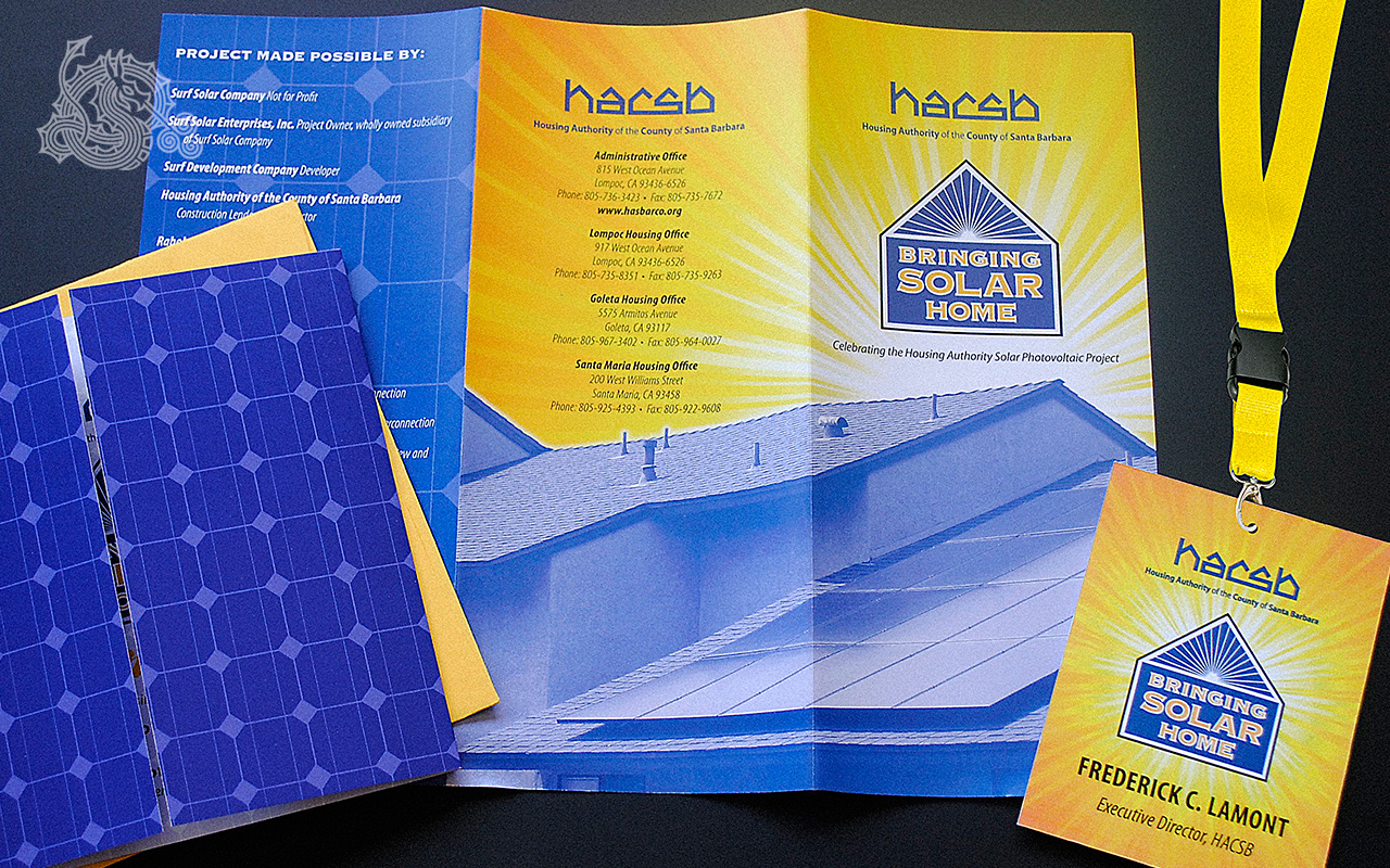 Housing Authority of the City of Santa Barbara, HACSB, solar power, invitation design, brochure design, access passes, branding